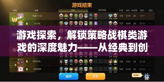 解鎖策略戰(zhàn)棋類游戲深度魅力，從經(jīng)典到創(chuàng)新的多元探索之旅
