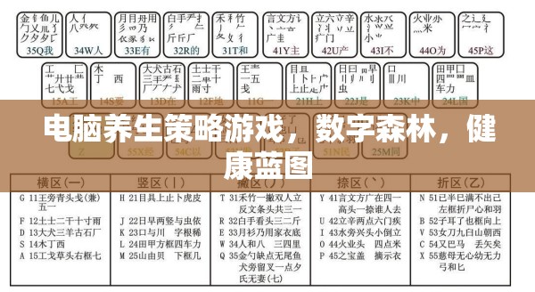 數(shù)字森林，電腦養(yǎng)生策略游戲中的健康藍(lán)圖