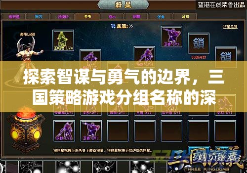 智勇邊界，三國策略游戲分組名稱的深度解析