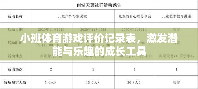 小班體育游戲評(píng)價(jià)記錄表，激發(fā)潛能與樂(lè)趣的成長(zhǎng)工具  第3張
