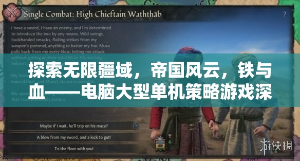 鐵與血，帝國風(fēng)云——電腦大型單機(jī)策略游戲的深度探索與解析  第2張