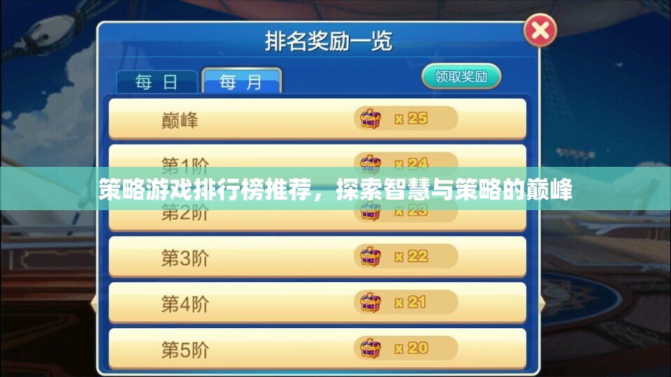 智慧與策略的巔峰，2023年策略游戲排行榜推薦