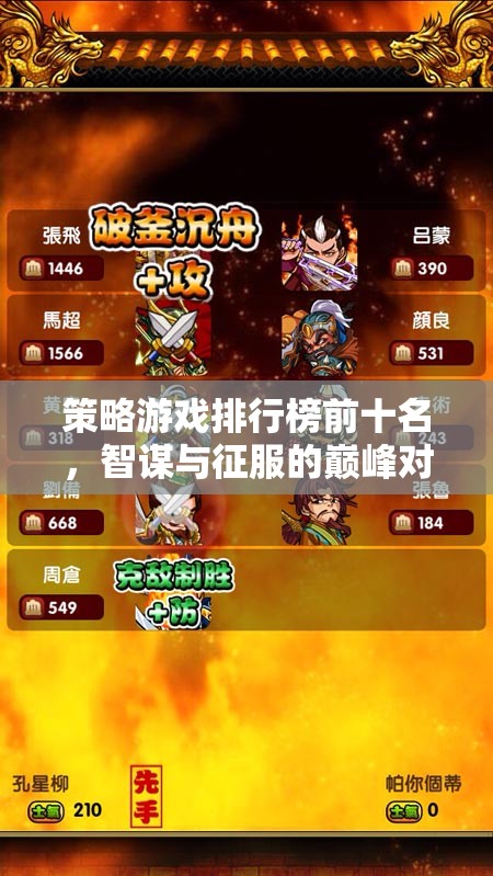 智謀與征服，策略游戲排行榜前十名巔峰對(duì)決