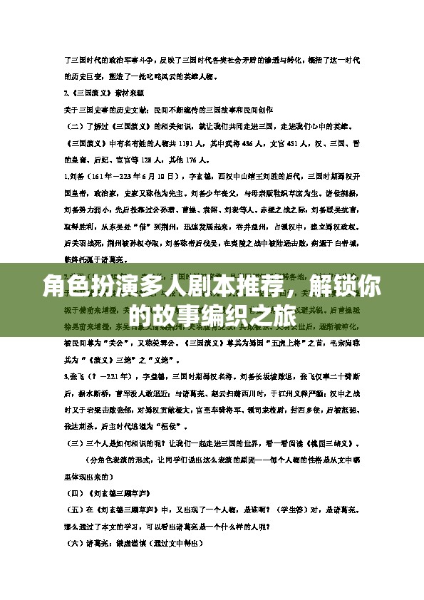解鎖故事編織之旅，角色扮演多人劇本精選推薦  第2張