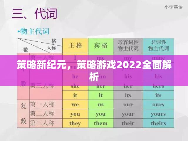 2022策略游戲新紀元，全面解析與策略指南