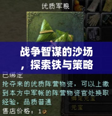 鐵與策略的沙場(chǎng)，戰(zhàn)爭(zhēng)智謀的無限魅力探索