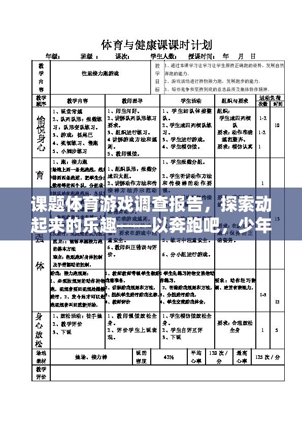 奔跑吧，少年！，探索體育游戲中的動(dòng)感樂趣