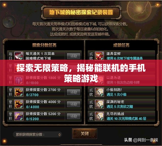 揭秘能聯(lián)機的手機策略游戲，探索無限策略的樂趣