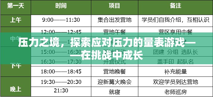 應(yīng)對壓力的挑戰(zhàn)之旅，探索量表游戲中的成長  第3張