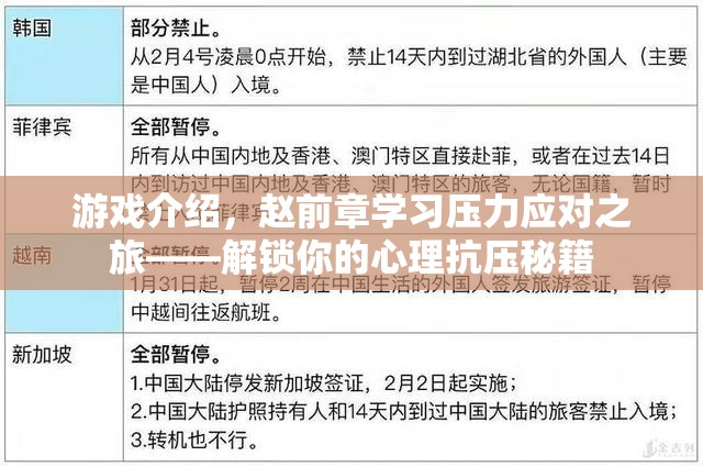趙前章的抗壓之旅，解鎖心理抗壓秘籍，助你輕松應(yīng)對學(xué)習(xí)壓力