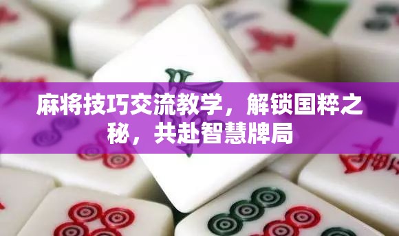 解鎖國(guó)粹之秘，麻將技巧交流教學(xué)，共赴智慧牌局  第2張