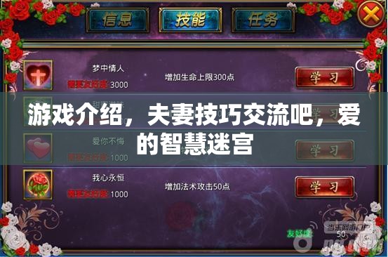 探索愛(ài)的智慧迷宮，夫妻技巧交流與游戲之旅