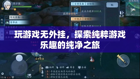純凈之旅，無(wú)外掛游戲，探索純粹的樂(lè)趣