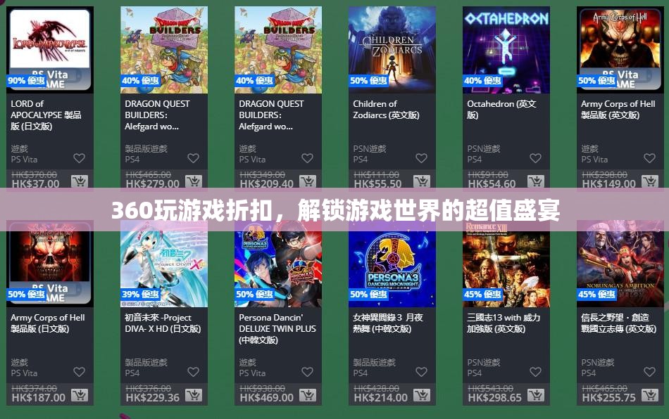解鎖超值盛宴，360度游戲折扣大放送