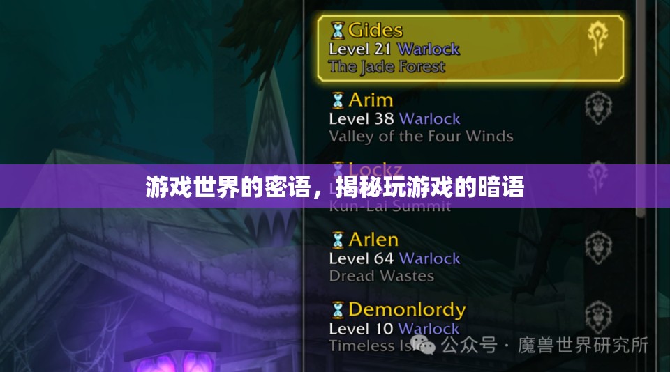 游戲世界的密語，揭秘玩游戲的暗語