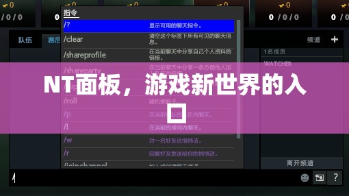NT面板，游戲新世界的便捷入口