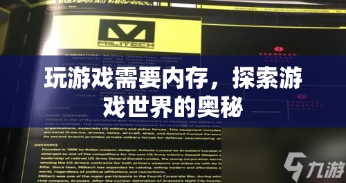 探索游戲奧秘，內(nèi)存需求揭秘