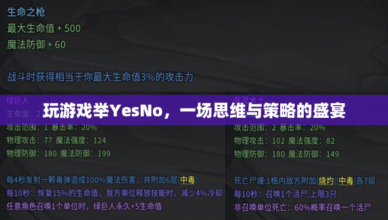 思維與策略的盛宴，體驗玩游戲舉YesNo的樂趣