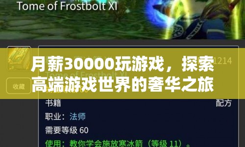 奢華之旅，月薪30000的高端游戲探索體驗(yàn)