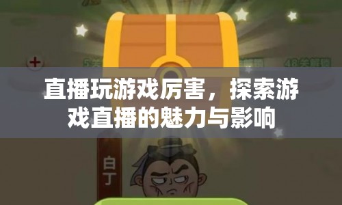 探索游戲直播的魅力與影響，游戲高手的直播盛宴