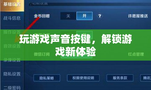 解鎖游戲新體驗，掌握聲音按鍵，玩轉(zhuǎn)游戲世界