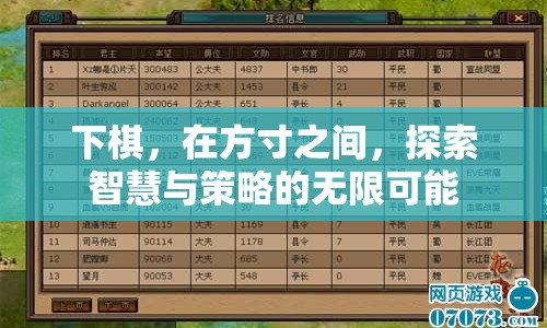 方寸之間，探索智慧與策略的無限可能，下棋的魅力