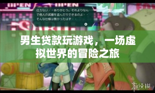 男生貸款玩游戲，虛擬世界中的冒險之旅