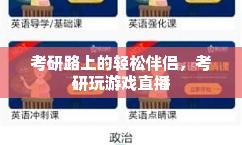 考研路上的輕松伴侶，考研玩游戲直播