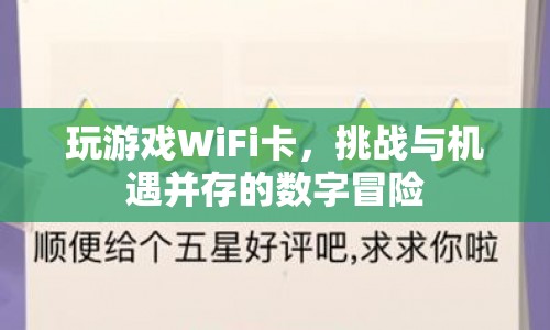 玩游戲WiFi卡，挑戰(zhàn)與機(jī)遇并存的數(shù)字冒險(xiǎn)