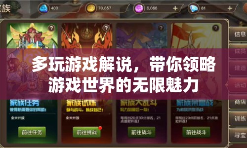 多玩游戲解說，探索游戲世界的魅力