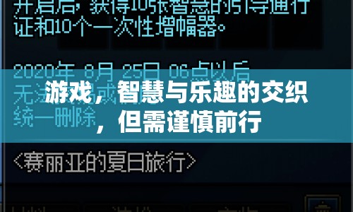 游戲，智慧與樂趣的交織，但需謹(jǐn)慎前行