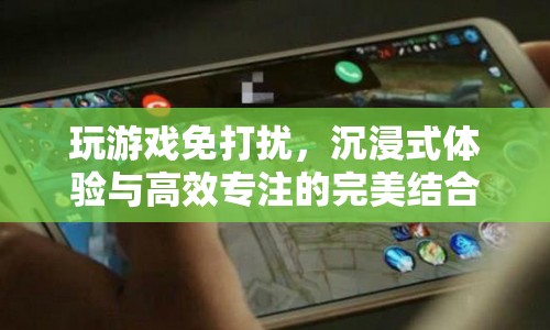 沉浸式游戲，專注與高效的新境界