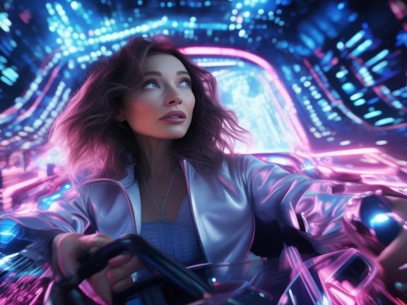 李嘉欣探索虛擬世界，游戲車中的奇妙之旅