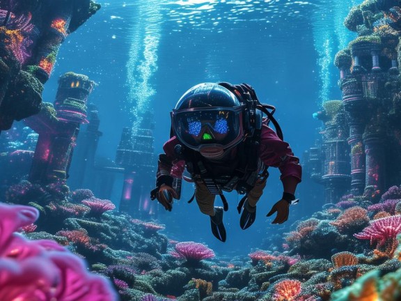 探索海底建筑遺跡的奇幻之旅，我的奇妙世界