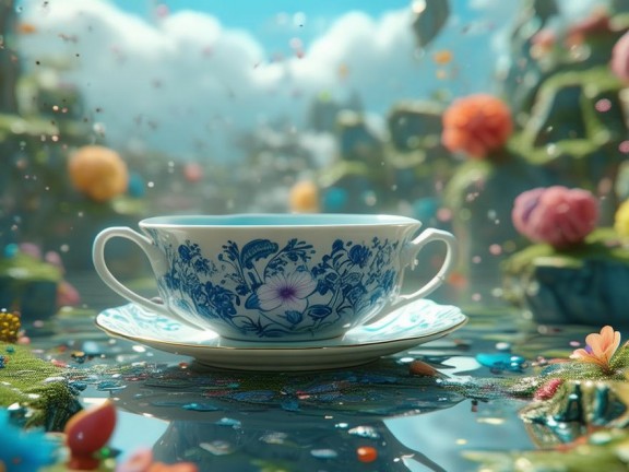 茶杯的奇妙之旅，探索我的世界中的創(chuàng)意空間