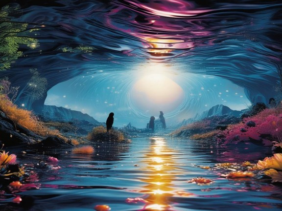 光影交錯下的奇幻之旅，揭秘我的世界水裂痕的神秘面紗