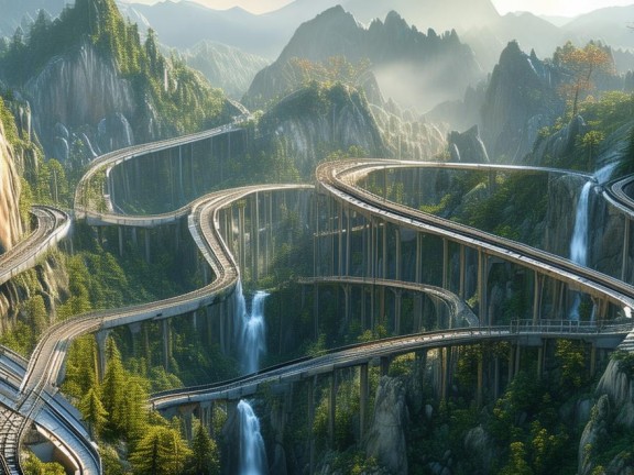 鐵軌跨山，探索與建設(shè)的奇妙之旅在我的世界中展開