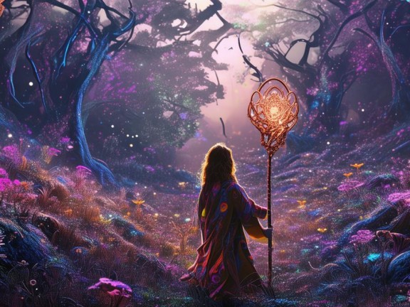 探索未知世界的奇幻之旅，神秘銅杖段