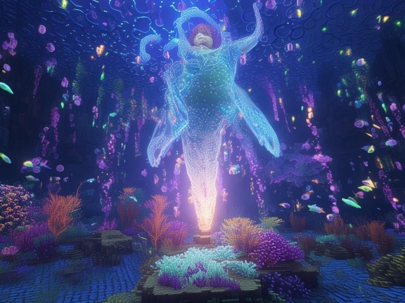 我的世界，海底水神的神秘與美麗