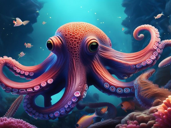 探索神秘海洋，巨型章魚引領(lǐng)的奇妙之旅