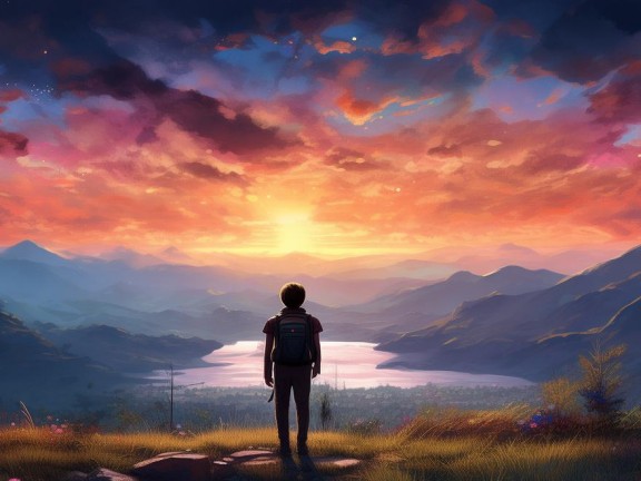 探索與夢想的黃昏之旅，我的世界夕陽西下