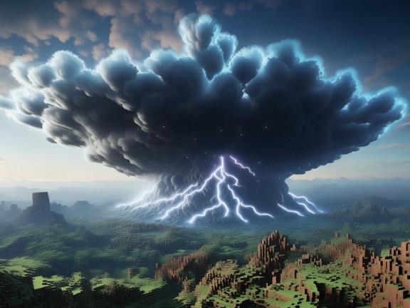 我的世界雷電云刷在地形奧秘探索，揭秘自然奇觀