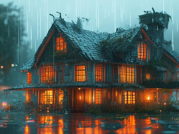 虛擬與現(xiàn)實交織的冒險，我的世界房子下雨漏雨