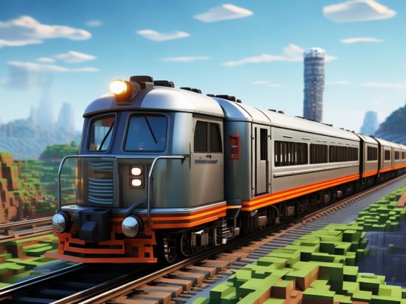 我的世界真實(shí)火車(chē)，探索無(wú)限駕駛之旅