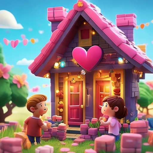 情侶共筑愛的小屋，建造游戲中的甜蜜合作