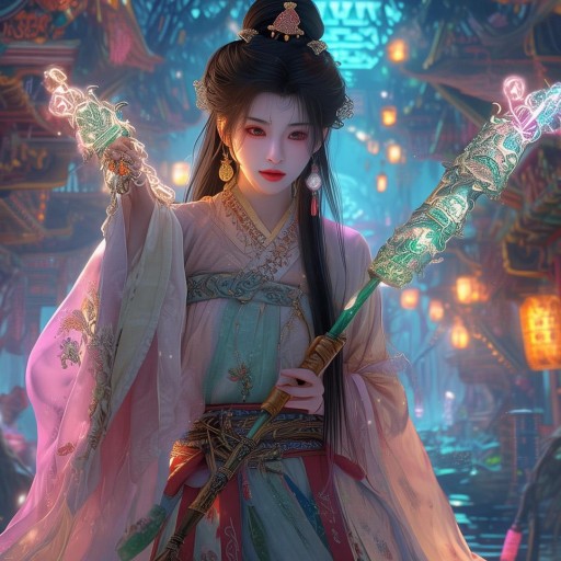 古風(fēng)女神的奇幻游戲之旅，探索高端游戲世界