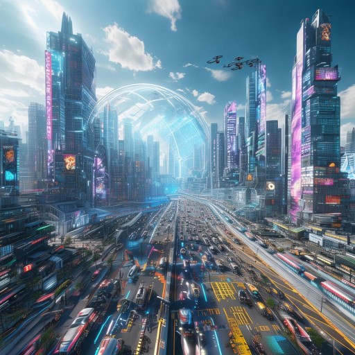 探索未來都市，大型科幻虛擬城市游戲