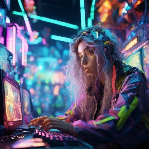 夢(mèng)幻與現(xiàn)實(shí)交織的虛擬盛宴，高端游戲女生