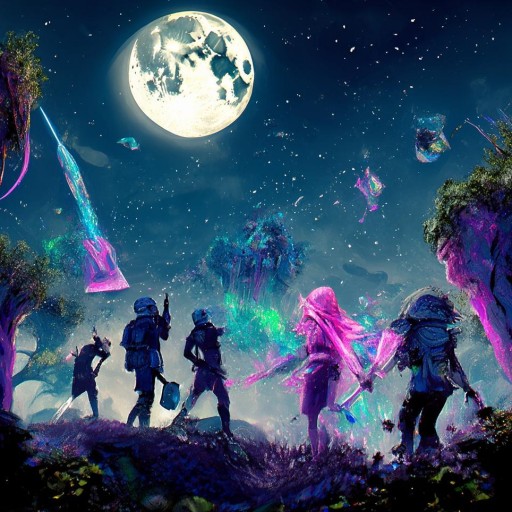 滿月下的奇幻冒險，游戲組隊之旅