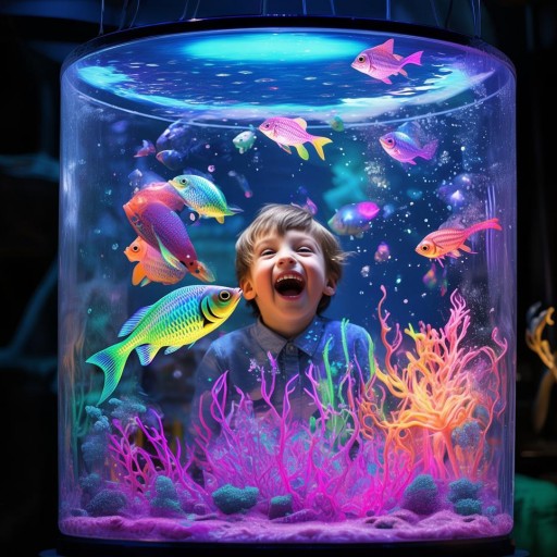 虛擬養(yǎng)魚，圖片中的歡笑與魚兒的奇幻冒險